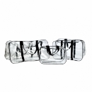 Set geantă maternitate transparentă cu detalii negre – 3 bucăți (1)